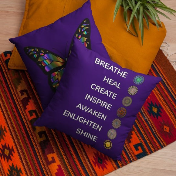 GRACEFUL TRANSFORMATION & MANDALA AFFIRMATION Faux Suede Double-Sided Square Pillow - Foxy5D